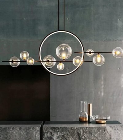 Lustre LED Bulle Verre