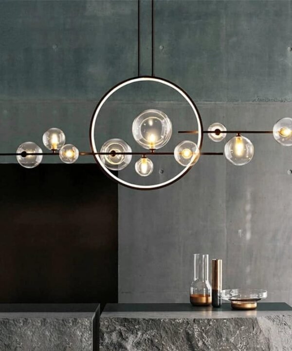 Lustre LED Bulle Verre
