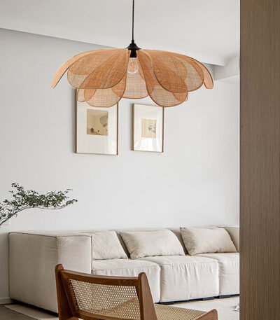 Lustre Rotin Fleur