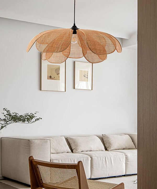 Lustre Rotin Fleur