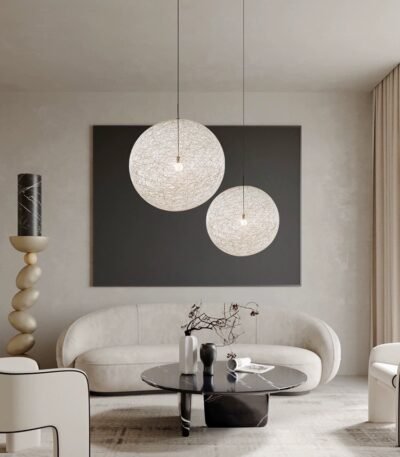 Lustre Rotin Boule