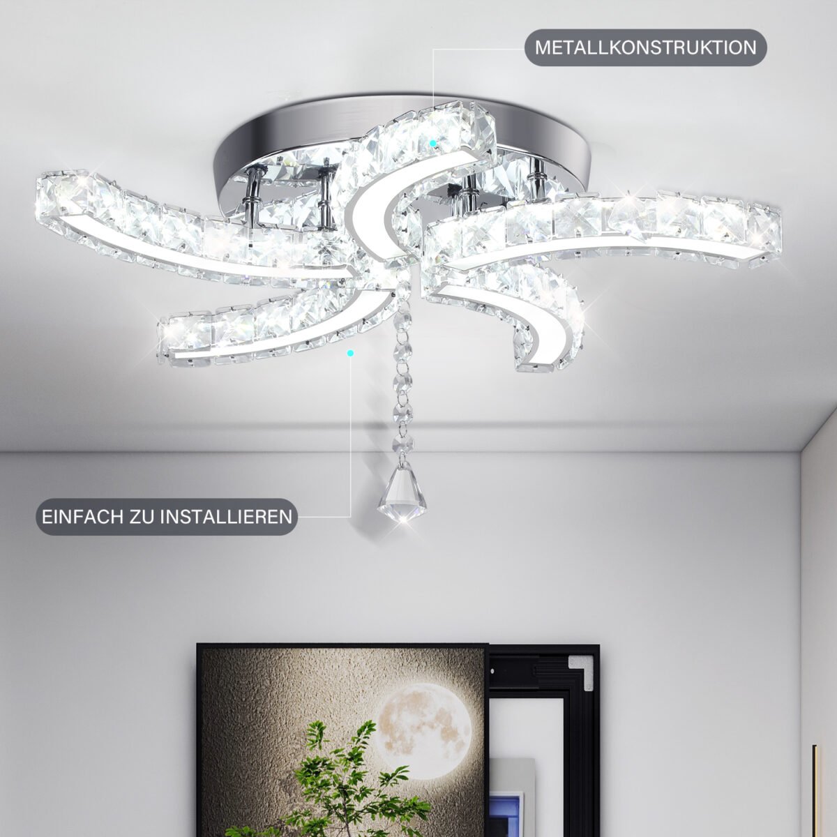 Plafonnier Cristal Argent – Image 3