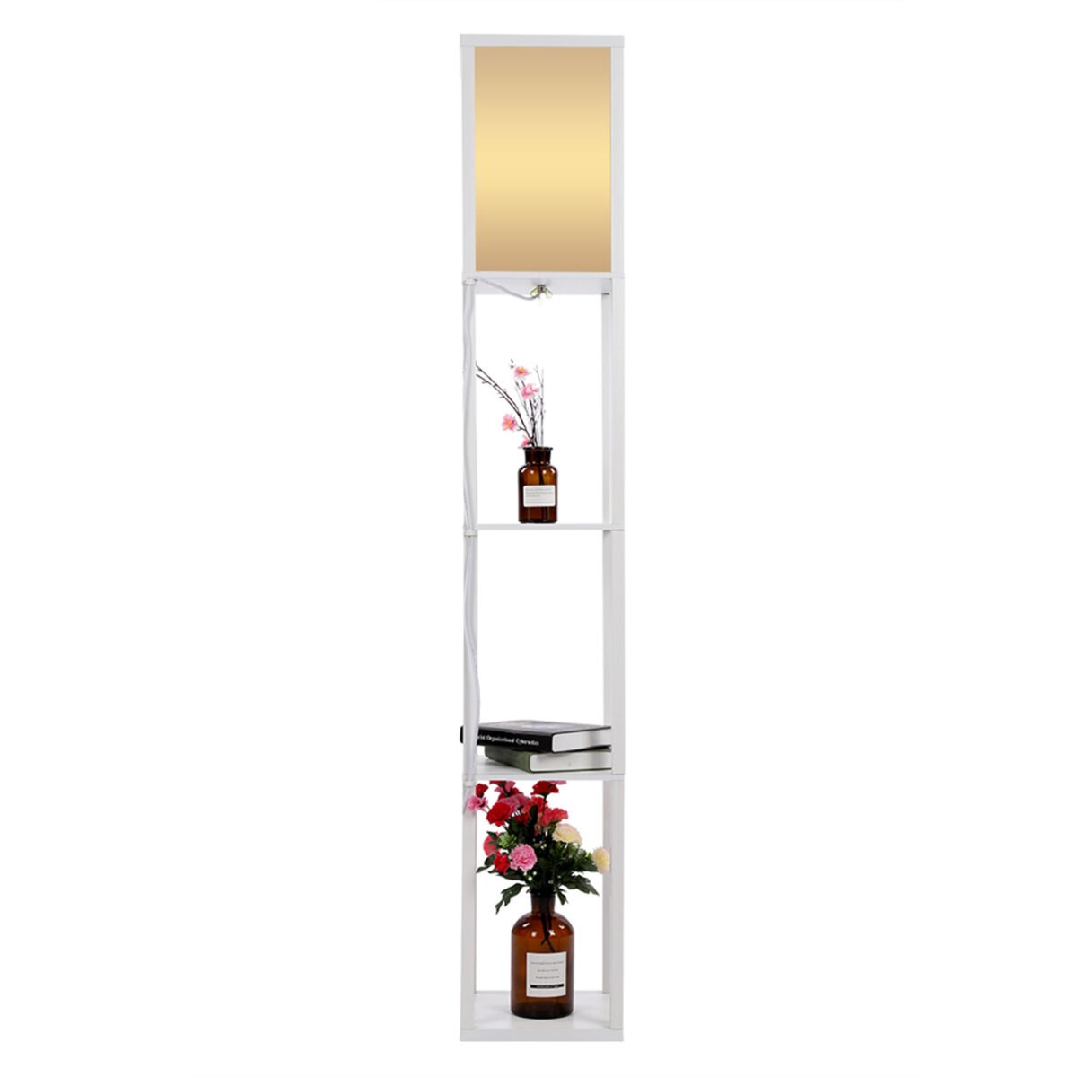 Lampadaire Bois Avec Étagère – Image 2